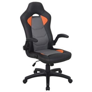 Офисное кресло BRABIX "Skill GM-005", откидные подлокотники, экокожа, черное/оранжевое, 532495 в Архангельске - предосмотр