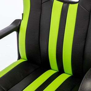 Офисное кресло BRABIX "Stripe GM-202", экокожа, черное/зеленое, 532511 в Архангельске - предосмотр 10