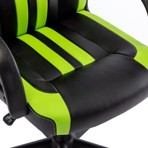 Офисное кресло BRABIX "Stripe GM-202", экокожа, черное/зеленое, 532511 в Архангельске - предосмотр 7