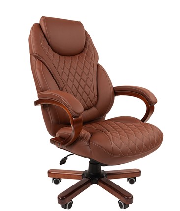Кресло компьютерное CHAIRMAN 406, коричневый в Архангельске - изображение