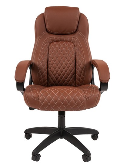 Кресло офисное CHAIRMAN 432, экокожа, цвет коричневый в Архангельске - изображение 2