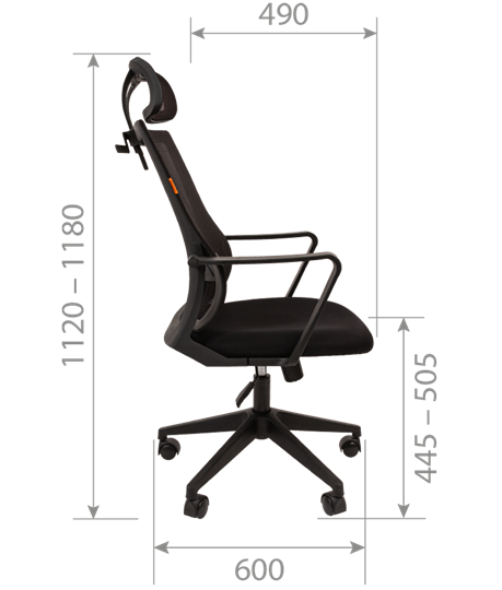 Офисное кресло CHAIRMAN 545 сетка/ткань черный в Архангельске - изображение 4