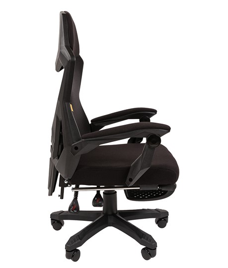 Кресло компьютерное CHAIRMAN 571 с подставкой для ног , Сетчатый акрил черный / Полиэстер черный в Архангельске - изображение 2