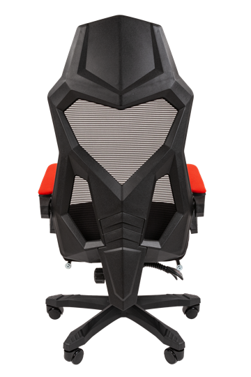 Кресло CHAIRMAN 571 с подставкой для ног , сетчатый акрил / полиэстер черный/красный в Архангельске - изображение 4