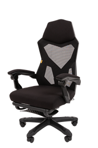 Кресло компьютерное CHAIRMAN 571 с подставкой для ног , Сетчатый акрил черный / Полиэстер черный в Архангельске - предосмотр 5