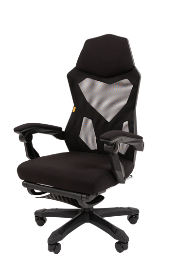 Кресло компьютерное CHAIRMAN 571 с подставкой для ног , Сетчатый акрил черный / Полиэстер черный в Архангельске - изображение 5