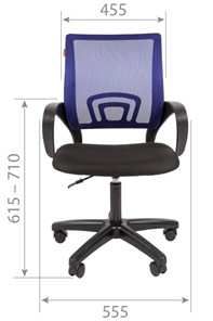 Офисное кресло CHAIRMAN 696 black LT, голубое в Архангельске - предосмотр 1