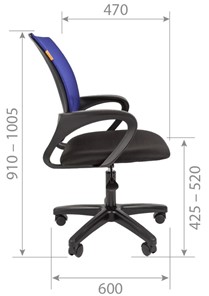 Офисное кресло CHAIRMAN 696 black LT, голубое в Архангельске - предосмотр 2