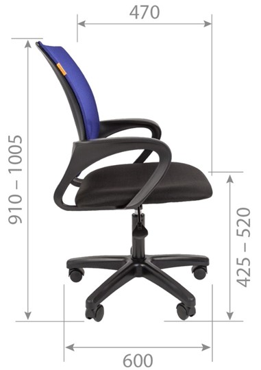 Офисное кресло CHAIRMAN 696 black LT, голубое в Архангельске - изображение 2