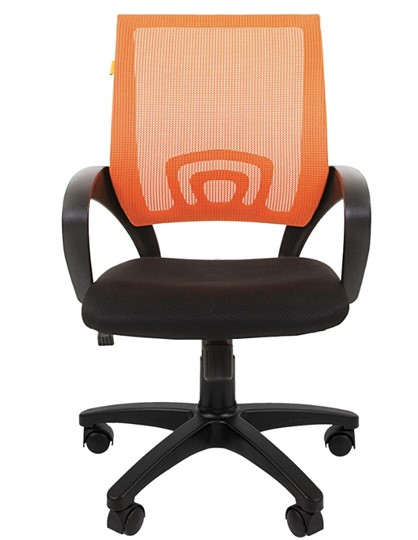 Кресло компьютерное CHAIRMAN 696 black Сетчатый акрил DW66 оранжевый в Архангельске - изображение 4