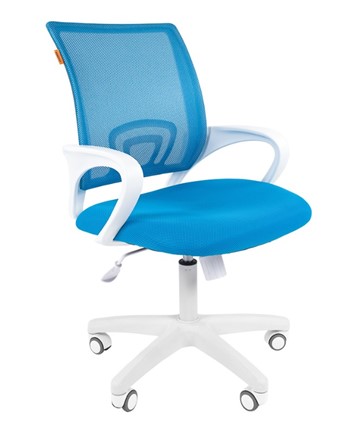 Компьютерное кресло CHAIRMAN 696 white, tw12-tw04 голубой в Архангельске - изображение