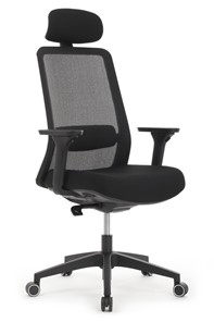 Кресло офисное Design WORK W-218C, Чёрный пластик/Чёрная сетка в Архангельске
