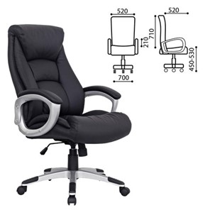 Офисное кресло из натуральной кожи BRABIX "Grand EX-500", черное, 530861 в Архангельске - предосмотр 1
