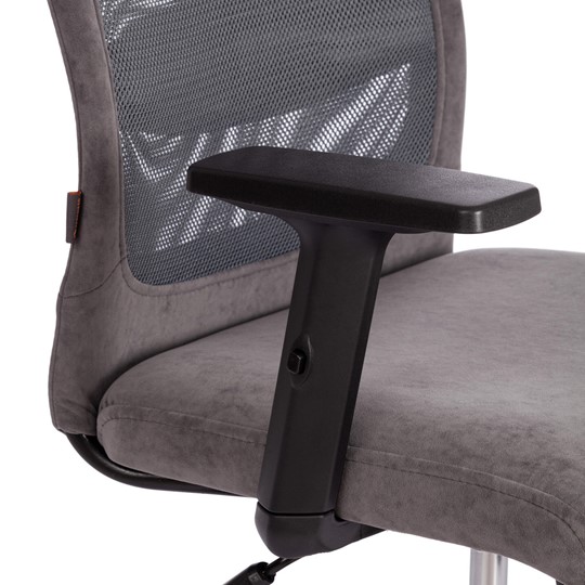 Кресло офисное PROFIT PLT флок/ткань, серый, 29/W-12, арт.20537 в Архангельске - изображение 8