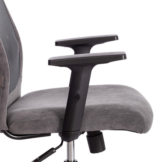 Кресло офисное PROFIT PLT флок/ткань, серый, 29/W-12, арт.20537 в Архангельске - изображение 9