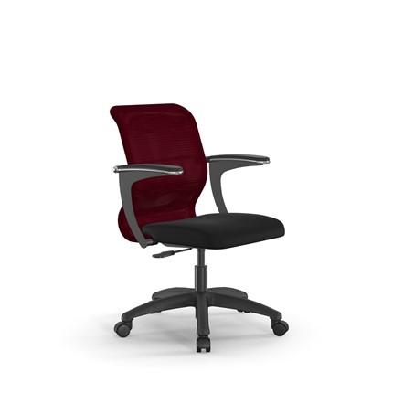 Офисное кресло SU-M-4/подл.160/осн.005 бордовый/черный в Архангельске - изображение