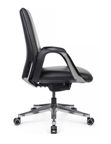 Кресло в офис Napoli-M (YZPN-YR021), черная кожа в Архангельске - предосмотр 1