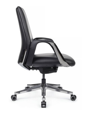 Кресло в офис Napoli-M (YZPN-YR021), черная кожа в Архангельске - изображение 1