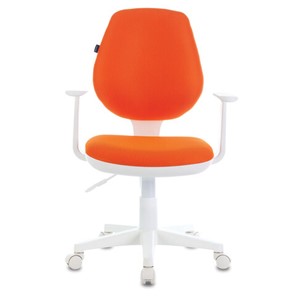 Кресло офисное Brabix Fancy MG-201W (с подлокотниками, пластик белый, оранжевое) в Архангельске - предосмотр