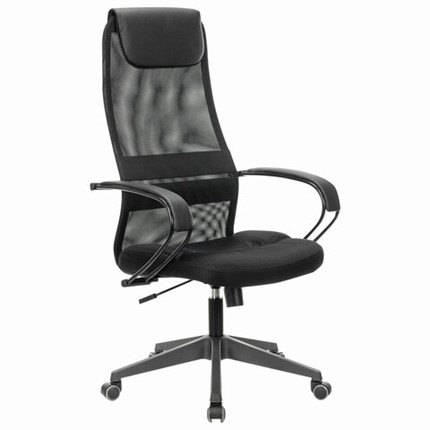 Кресло офисное Brabix Premium Stalker EX-608 PL (ткань-сетка/кожзам, черное) 532090 в Архангельске - изображение