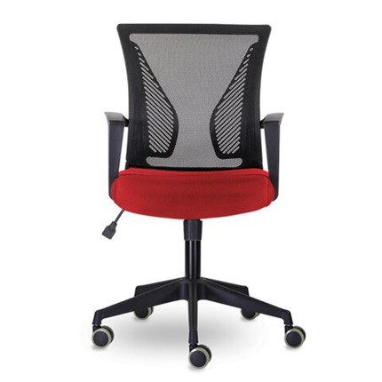 Кресло офисное Brabix Wings MG-309 (пластик черный, сетка, черное/красное) 532014 в Архангельске - изображение