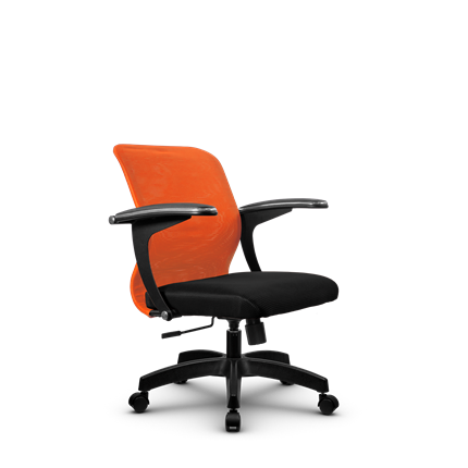 Кресло компьютерное SU-M-4/подл.160/осн.001, Оранжевый/Черный в Архангельске - изображение