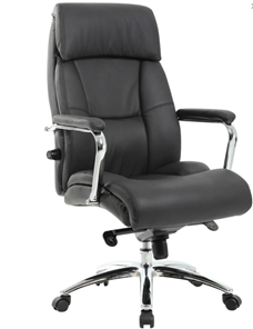 Офисное кресло из натуральной кожи BRABIX PREMIUM "Phaeton EX-502", хром, черное, 530882 в Архангельске - предосмотр