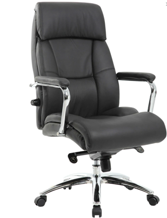 Офисное кресло из натуральной кожи BRABIX PREMIUM "Phaeton EX-502", хром, черное, 530882 в Архангельске - изображение