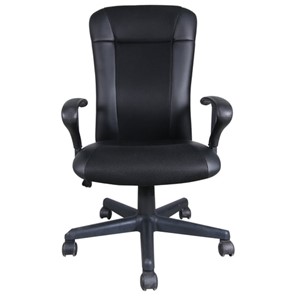 Офисное кресло Brabix Optima MG-370 (с подлокотниками, экокожа/ткань, черное) 531580 в Архангельске