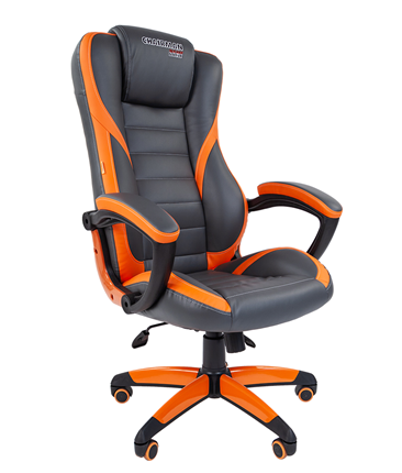 Компьютерное кресло CHAIRMAN GAME 22 эко кожа, серый/оранжевый в Архангельске - изображение