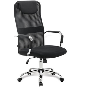 Офисное кресло Brabix Fit EX-514 (с подголовником, хром, черное) 531949 в Архангельске