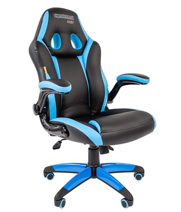 Компьютерное кресло CHAIRMAN GAME 15, цвет черный / голубой в Архангельске - изображение