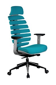 Кресло компьютерное Riva Chair SHARK (Лазурный/серый) в Архангельске - предосмотр