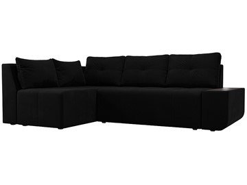 Угловой диван с оттоманкой Амадэус, Черный (микровельвет) в Архангельске - предосмотр