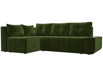 Угловой диван с оттоманкой Амадэус, Зеленый (микровельвет) в Архангельске - предосмотр