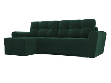 Угловой диван для гостиной Амстердам, Зеленый (велюр) в Архангельске
