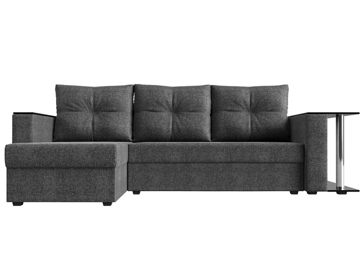 Угловой диван с оттоманкой Атланта Лайт, Серый (рогожка) в Архангельске - изображение 1