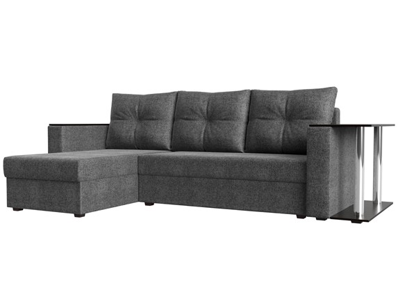 Угловой диван с оттоманкой Атланта Лайт, Серый (рогожка) в Архангельске - изображение