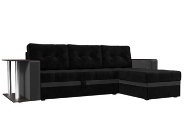 Угловой диван для гостиной Атланта М, Черный/Серый (велюр) в Архангельске