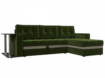 Угловой диван для гостиной Атланта М, Зеленый (микровельвет) в Архангельске