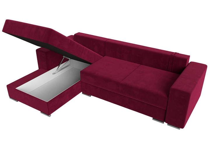Угловой диван с оттоманкой Дрезден, Бордовый (микровельвет) НПБ в Архангельске - изображение 3