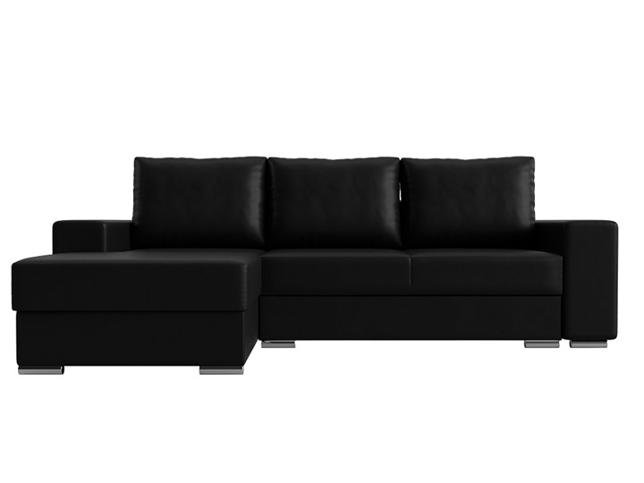 Угловой диван с оттоманкой Дрезден, Черный (Экокожа) НПБ в Архангельске - изображение 8