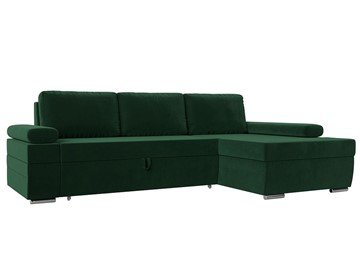 Угловой диван с оттоманкой Канкун, Зеленый (Велюр) НПБ в Архангельске