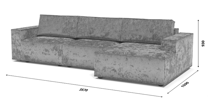 Угловой диван с оттоманкой Лофт 357х159х93 (НПБ/Еврокнижка) в Архангельске - изображение 8
