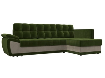 Угловой диван для гостиной Нэстор прайм, Зеленый/Бежевый (микровельвет) в Архангельске
