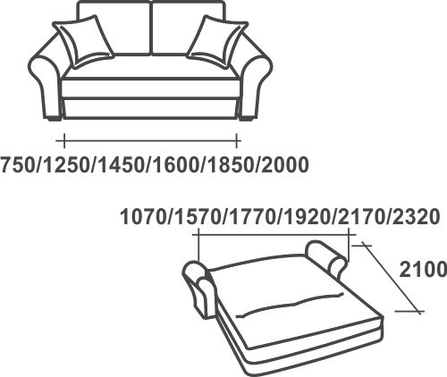 Прямой диван Аккордеон-1, 180 (прямые подлокотники), Элакс в Архангельске - изображение 2