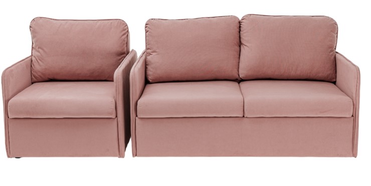 Комплект мебели Амира розовый диван + кресло в Архангельске - изображение 1