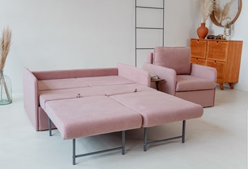 Комплект мебели Амира розовый диван + кресло в Архангельске - предосмотр 5