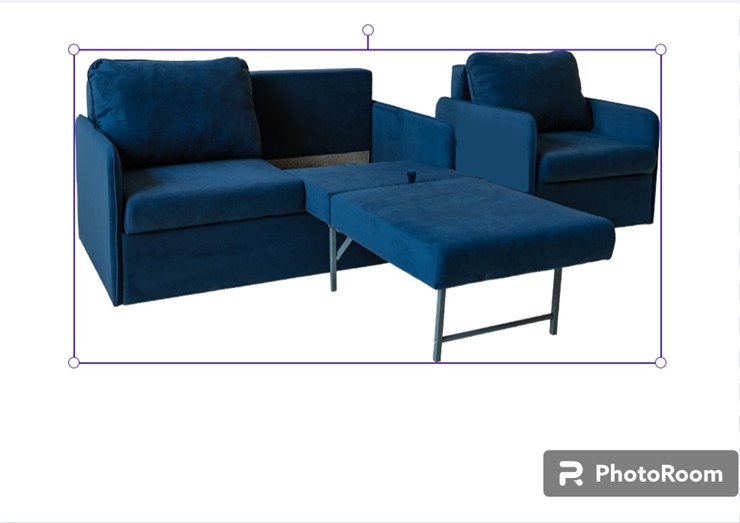 Комплект мебели Амира синий диван + кресло в Архангельске - изображение 1