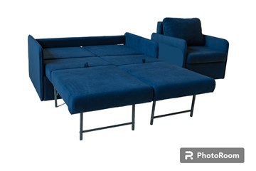 Комплект мебели Амира синий диван + кресло в Архангельске - предосмотр 4